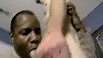 Amateur hunk jerks off before getting his dick sucked