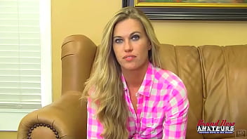 Stunning blonde savanna enjoys all tricks on her pussy to get a cum treat