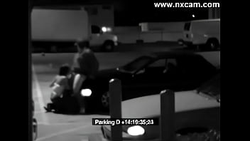 Security camera captures blowjob on car