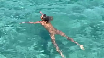 Sexy monika fox swims naked in pool and sea in hot country free