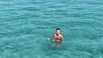 Sexy monika fox swims naked in pool and sea in hot country free