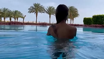 Sexy monika fox swims naked in pool and sea in hot country free