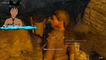 Skyrim b and l mod doing some fucking near a camp and it is beautiful