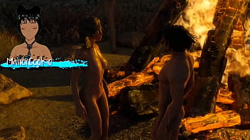 Skyrim b and l mod doing some fucking near a camp and it is beautiful