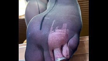 Nylon soles and toes closeup teasing