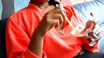 Black girl gives her man a nice blowjob