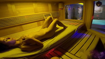 Steamy sauna big ass babe gets pounded hard
