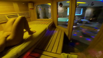 Steamy sauna big ass babe gets pounded hard