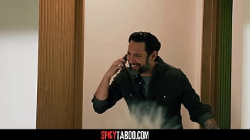 Horny landlord fucks busty tenant after got caught masturbating