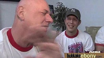 Hot ebony bukkake gangbang 14