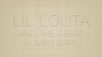 Large insertion hairy slut fucks huge gourd