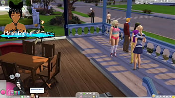 Sims 4 revisting the sims and having a milf and a goth milf live together and have sex with different people