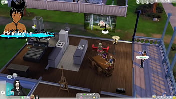 Sims 4 revisting the sims and having a milf and a goth milf live together and have sex with different people