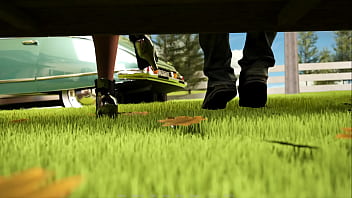 Сделал куни тёте в душе