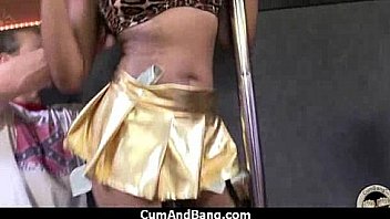 Cum slut introduced to bukkake 23