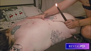 Revealme curvy babe massage hot wax back and tit drip fetish