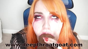 Missprincesskay deepthroating thick bad dragon dildo makes me cry and mess up my make up badly