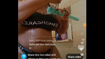 Female cleaning herself