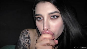 Beautiful girl sucks dry