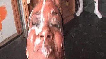 Black babe taking facials
