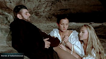 Beautiful blonde and brunette girl fucked by a male with a big cock