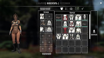 Lara croft stretches her tight pussy with a thick glass bottle hentai game