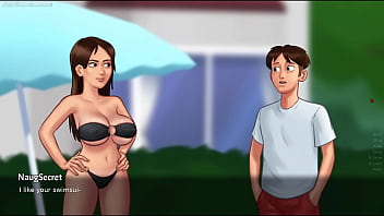 Summertime saga by darkcookie horny stepsis was caught masturbating in her room with a 30cm monster dildo