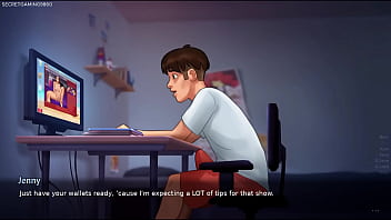 Summertime saga by darkcookie horny stepsis was caught masturbating in her room with a 30cm monster dildo