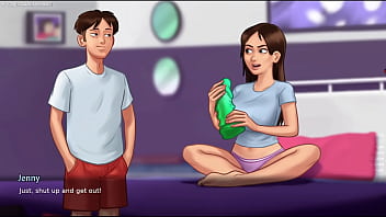 Summertime saga by darkcookie horny stepsis was caught masturbating in her room with a 30cm monster dildo