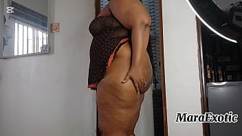 Sexy ebony nigerian milf in lingerie doing laundry mara exotic