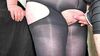 Fucking a girl with a angled virgin pick and cum in her cum on nylon