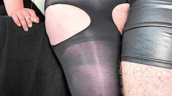 Fucking a girl with a angled virgin pick and cum in her cum on nylon