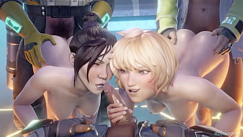 Wattson y wraith follando con crypto y caustic