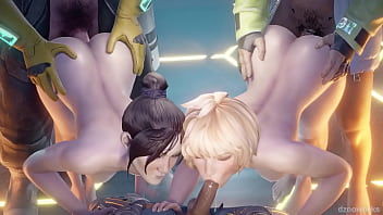 Wattson y wraith follando con crypto y caustic