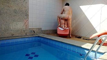 My sister in law thought she was alone at home so i caught her masturbating in the pool i couldn't resist and went to help her