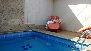 My sister in law thought she was alone at home so i caught her masturbating in the pool i couldn't resist and went to help her