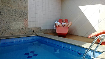 My sister in law thought she was alone at home so i caught her masturbating in the pool i couldn't resist and went to help her