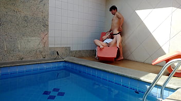 My sister in law thought she was alone at home so i caught her masturbating in the pool i couldn't resist and went to help her
