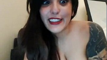 Sexy tattooed red hair white girl orgasms