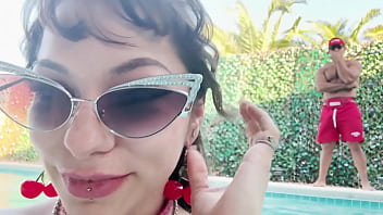 Lifeguard fucks slut poolside as crowd watches Lifeguard fucks slut poolside as crowd watches