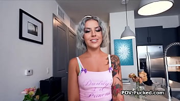 Luna shows amazing ass then bends over fort hat big dick