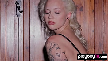 Hot blonde all natural muse posing naked for playboy