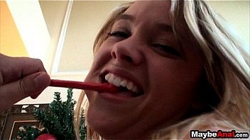 She gest a candy cane in her asshole allexis 1