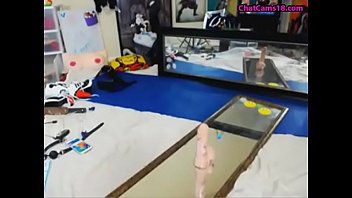 Hot teen riding on a huge dildo