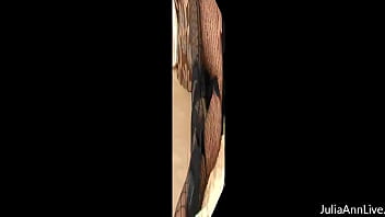 Julia ann gets horny & strips off she rubs her mature shaped body