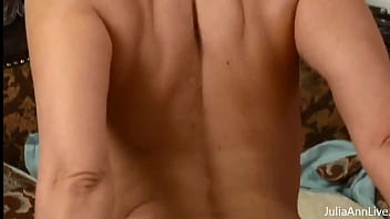 Julia ann gets horny & strips off she rubs her mature shaped body