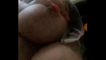 Girl plays with tits