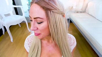 Sunny chase sexy big natural tits blonde no hands huge cock pov blowjob and cum swallow