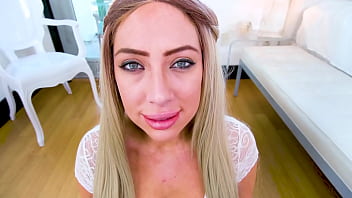 Sunny chase sexy big natural tits blonde no hands huge cock pov blowjob and cum swallow