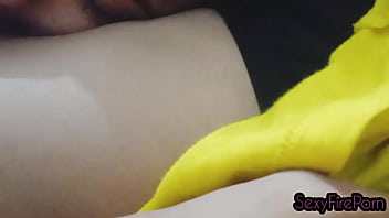 Blonde brown girl does something